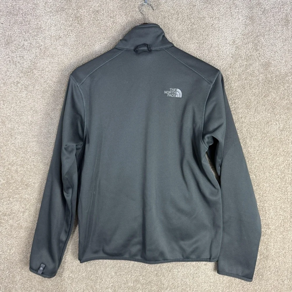 The North Face Jacket Mens Small Gray Softshell Fleece Lined Full Zip Pockets